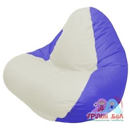 Живое кресло-мешок RELAX синее, сидушка белая