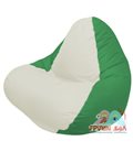 Живое кресло-мешок RELAX зелёное, сидушка белая