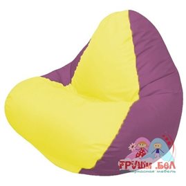 Живое кресло-мешок RELAX бордовое, сидушка жёлтая
