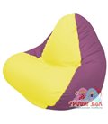 Живое кресло-мешок RELAX бордовое, сидушка жёлтая