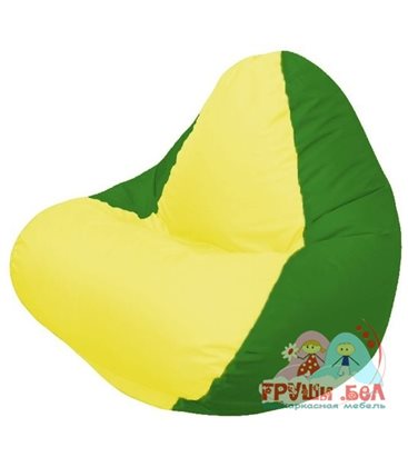 Живое кресло-мешок RELAX зелёное, сидушка жёлтая