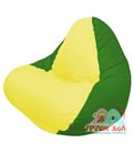 Живое кресло-мешок RELAX зелёное, сидушка жёлтая