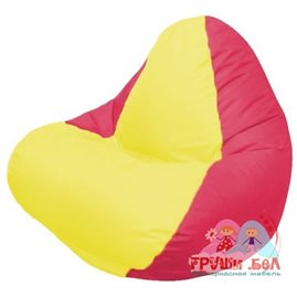 Живое кресло-мешок RELAX красное, сидушка жёлтая