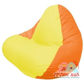 Живое кресло-мешок RELAX оранжевое, сидушка жёлтая