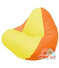 Живое кресло-мешок RELAX оранжевое, сидушка жёлтая