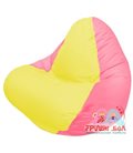 Живое кресло-мешок RELAX розовое, сидушка жёлтая