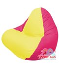 Живое кресло-мешок RELAX малиновое, сидушка жёлтая