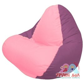 Живое кресло-мешок RELAX бордовое, сидушка розовая