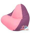 Живое кресло-мешок RELAX бордовое, сидушка розовая