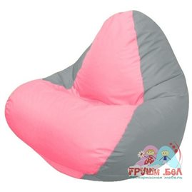 Живое кресло-мешок RELAX серое, сидушка розовая