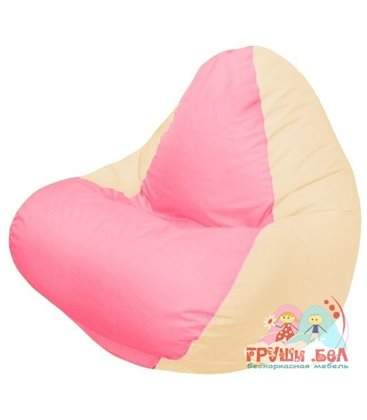 Живое кресло-мешок RELAX светло-бежевое, сидушка розовая