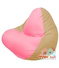 Живое кресло-мешок RELAX тёмно-бежевое, сидушка розовая