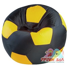 Живое кресло-мешок "Мяч Стандарт" черно-желтое