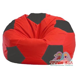 Живое кресло-мешок Мяч красно - тёмно-серое 1.1-170