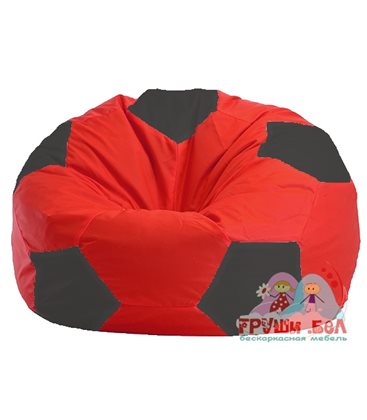 Живое кресло-мешок Мяч красно - тёмно-серое 1.1-170
