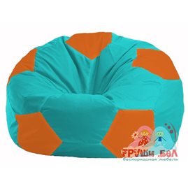 Живое кресло-мешок Мяч бирюзовый - оранжевый М 1.1-296