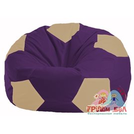 Живое кресло-мешок Мяч фиолетовый - светло-бежевый М 1.1-73