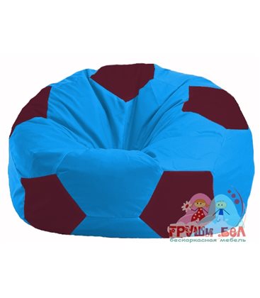 Живое кресло-мешок Мяч голубой - бордовый М 1.1-281