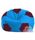 Живое кресло-мешок Мяч голубой - бордовый М 1.1-281
