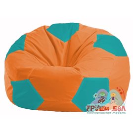 Живое кресло-мешок Мяч оранжевый - бирюзовый М 1.1-223