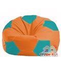 Живое кресло-мешок Мяч оранжевый - бирюзовый М 1.1-223