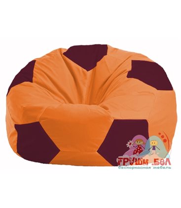 Живое кресло-мешок Мяч оранжевый - бордовый М 1.1-222