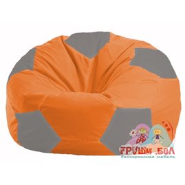 Живое кресло-мешок Мяч оранжевый - серый М 1.1-214