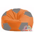 Живое кресло-мешок Мяч оранжевый - серый М 1.1-214
