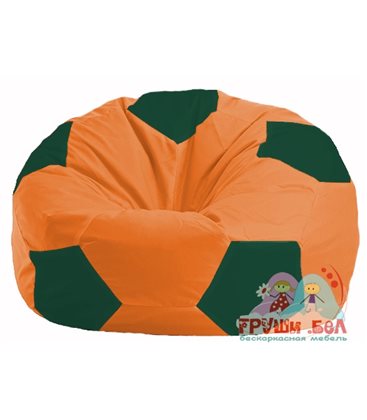 Живое кресло-мешок Мяч оранжевый - тёмно-зелёный М 1.1-212