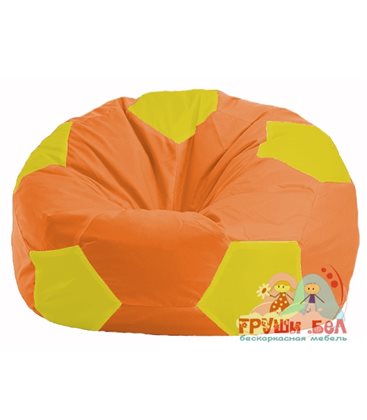 Живое кресло-мешок Мяч оранжевый - жёлтый М 1.1-219