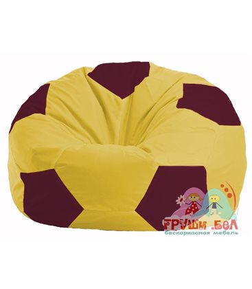 Живое кресло-мешок Мяч жёлтый - бордовый М 1.1-265