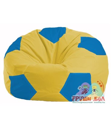 Живое кресло-мешок Мяч жёлтый - голубой М 1.1-263