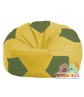 Живое кресло-мешок Мяч жёлтый - оливковый М 1.1-259