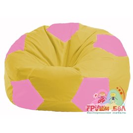 Живое кресло-мешок Мяч жёлтый - розовый М 1.1-257