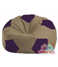 Бескаркасное кресло-мешок Мяч бежевый - фиолетовый М 1.1-78