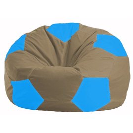Бескаркасное кресло-мешок Мяч бежевый - голубой М 1.1-96