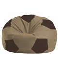 Бескаркасное кресло-мешок Мяч бежевый - коричневый М 1.1-93