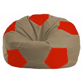 Бескаркасное кресло-мешок Мяч бежевый - красный М 1.1-92