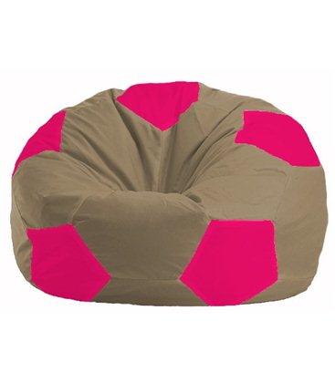 Бескаркасное кресло-мешок Мяч бежевый - малиновый М 1.1-178