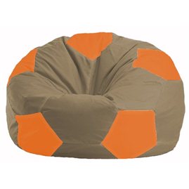 Бескаркасное кресло-мешок Мяч бежевый - оранжевый М 1.1-90