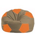 Бескаркасное кресло-мешок Мяч бежевый - оранжевый М 1.1-90