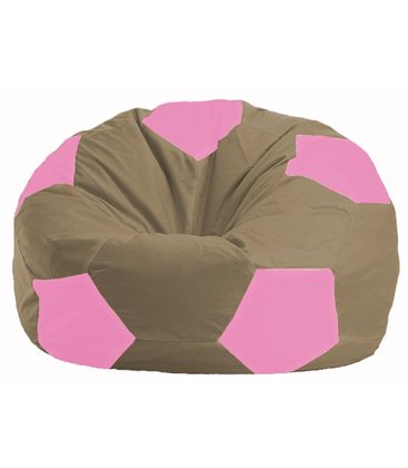 Бескаркасное кресло-мешок Мяч бежевый - розовый М 1.1-89