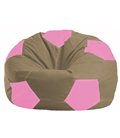 Бескаркасное кресло-мешок Мяч бежевый - розовый М 1.1-89
