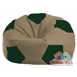 Бескаркасное кресло-мешок Мяч бежевый - тёмно-зелёный М 1.1-83
