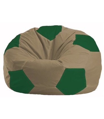 Бескаркасное кресло-мешок Мяч бежевый - зелёный М 1.1-94