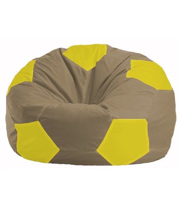 Бескаркасное кресло-мешок Мяч бежевый - жёлтый М 1.1-95