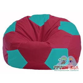 Бескаркасное кресло-мешок Мяч бордовый - бирюзовый М 1.1-311