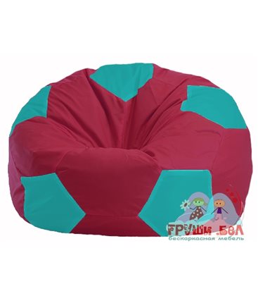 Бескаркасное кресло-мешок Мяч бордовый - бирюзовый М 1.1-311