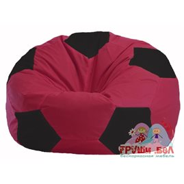 Бескаркасное кресло-мешок Мяч бордовый - чёрный М 1.1-299