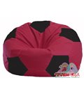 Бескаркасное кресло-мешок Мяч бордовый - чёрный М 1.1-299
